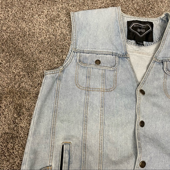 Diamond Plate Women Motorcycle Jeans Vest Size Medium - Picture 6 of 11